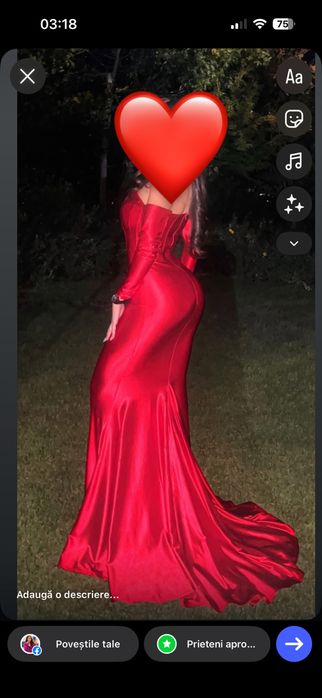 Rochie lunga, eleganta, de nunta, cu trena