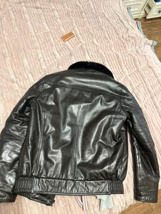 Кожаная мужская дубленка