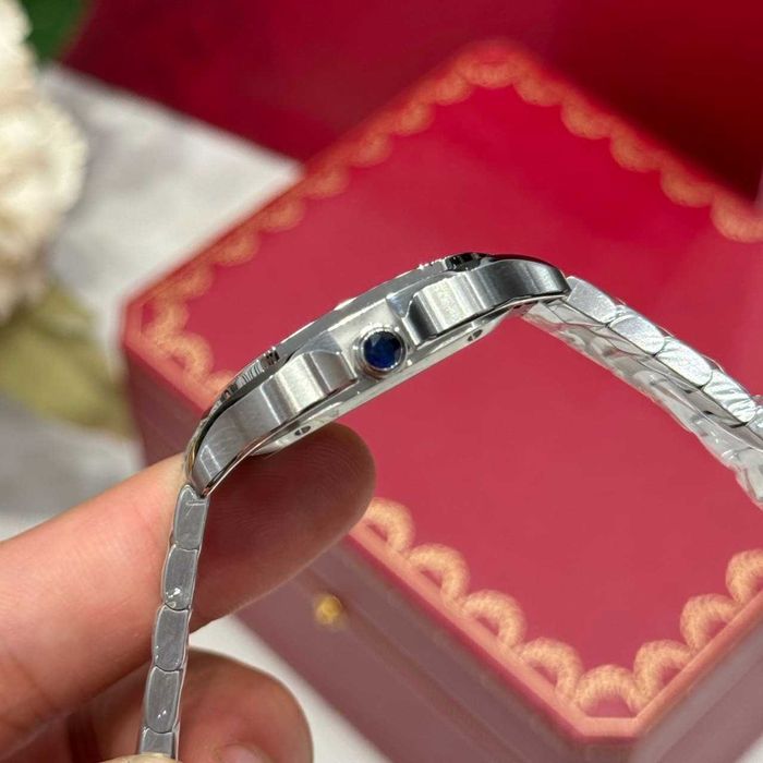 Cartier santos 100 сребристо/синьо