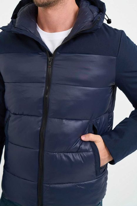 Lee Cooper Капитонирано зимно яке с качулка, Тъмносин