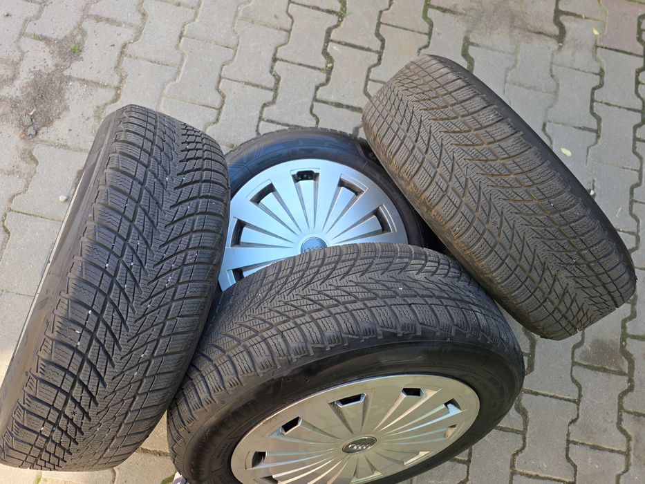 set jante aliaj r16 cu capace plastic, vw audi seat skoda 205/60/16