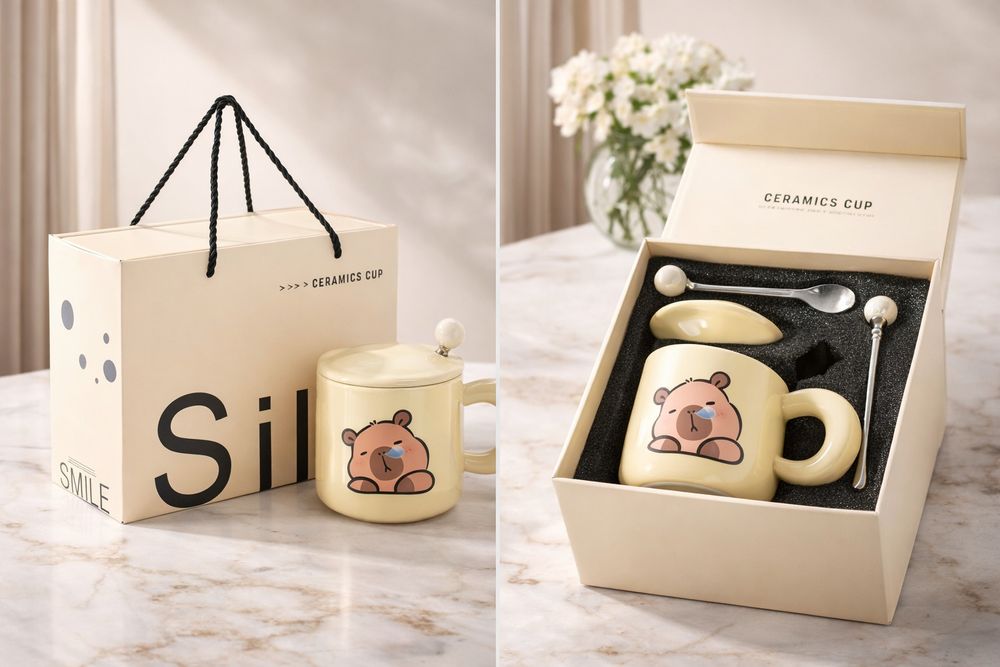 Кружка с капибарой подарочная набор. Подарок