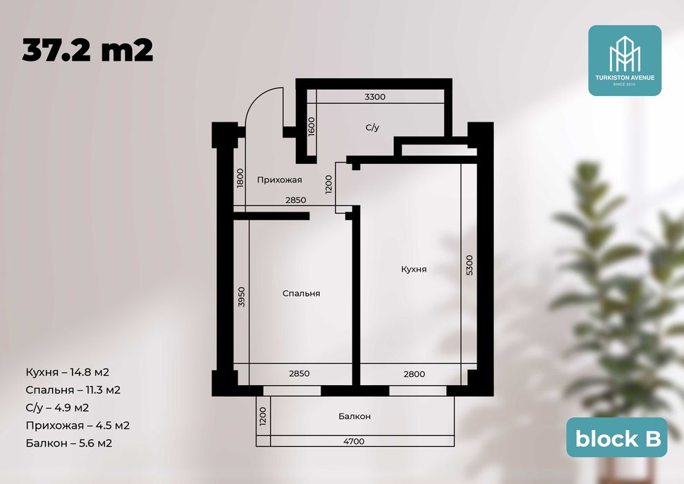 Новостройка Туркистан  рассрочка без % на 30 мес.