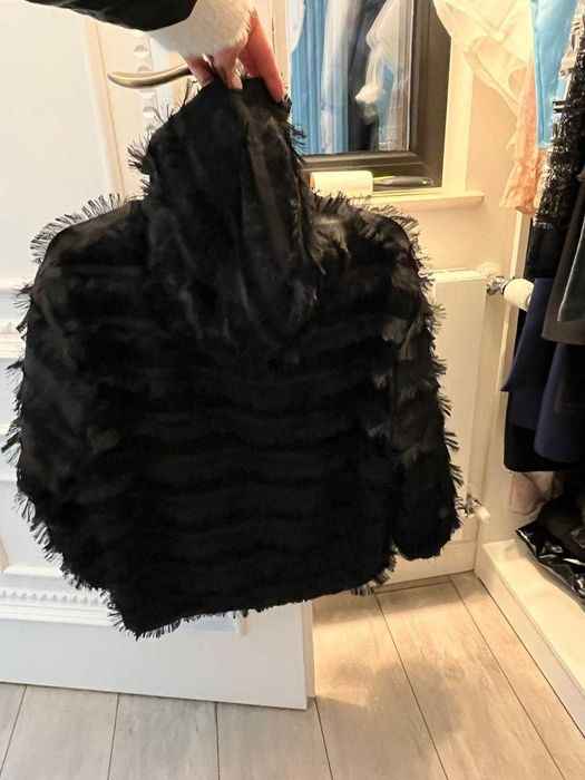 Bluza cu fermoar si gluga, franjuri