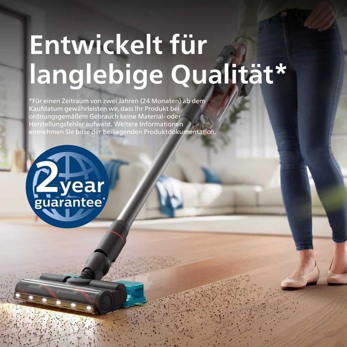Нова Безкабелна Вертикална Прахосмукачка PHILIPS XC7053/01 Series 7000, 2 години Гаранция, Aqua Модул, Сухо и Мокро Почистване
