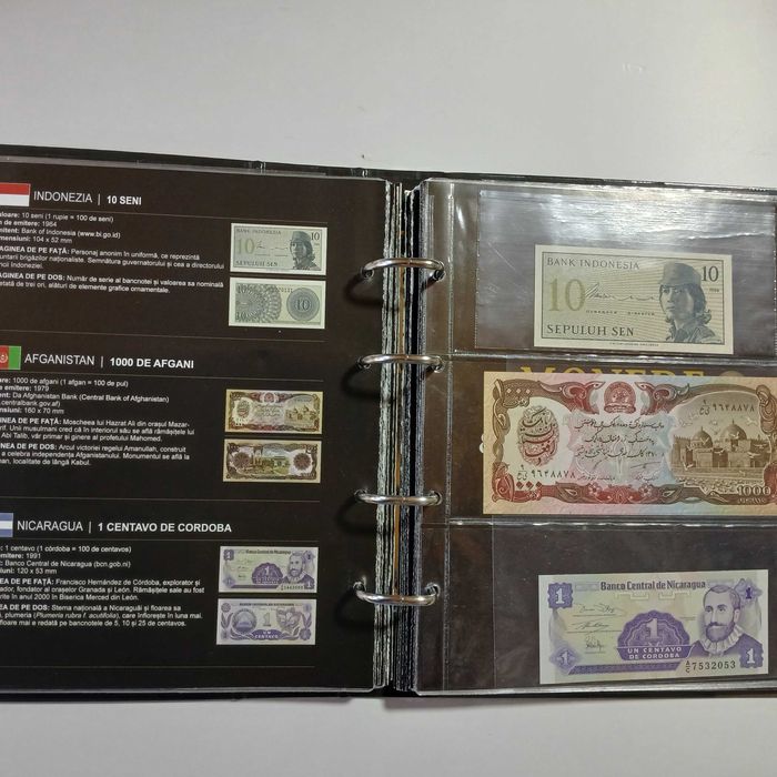Vand Colectia Monede si Bancnote de pe glob 150 numere 3 glasoare cu 138 bancnote si 98 monede plus