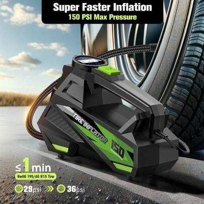 Compresor universal auto moto portabil, CARSUN, 12V, 150PSI, digital