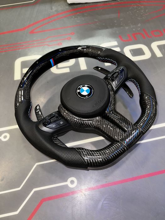 Volan BMW M CARBON / LED / Vibratii / Incalzire / DISTRONIC! SERIA F/E