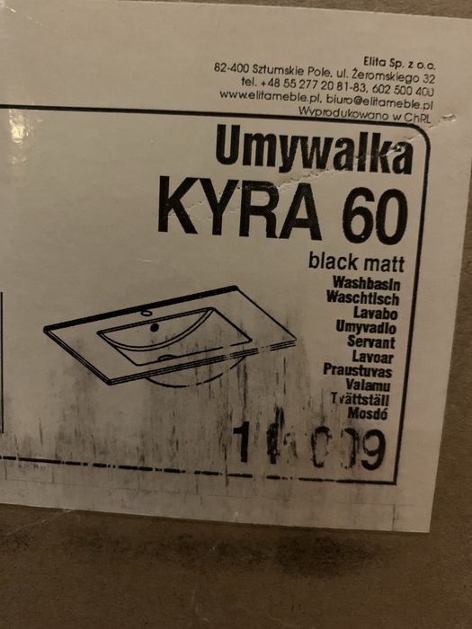 Chiuveta  ceramica neagra 61 cm