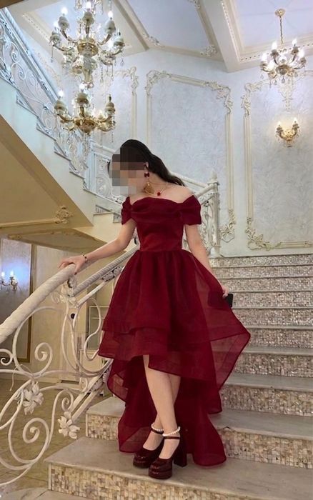 Бордовое платье, сшито на заказ