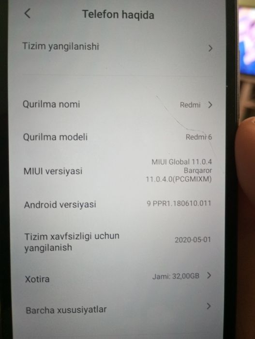 Redmi 6 32talik holati yaxshi srochno sotiladi
