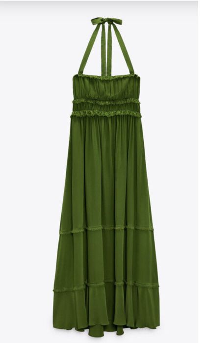 Rochie maxi verde smarald ZARA STUDIO editie limitata