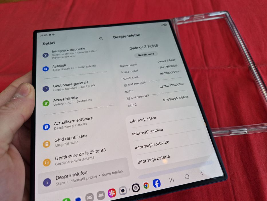-Samsung Z Fold 6, Nou, 512Gb, 12Ram, Bat:100%, 67 cicluri incarcare,