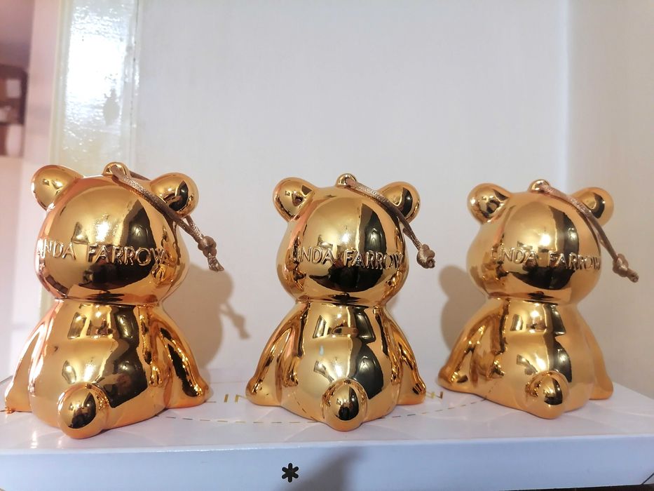 Уникални Дизайнерски Златни Коледни Мечета-LINDA FARROW