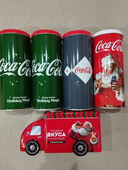 Coca Cola камионче, кутии,чаши и раница