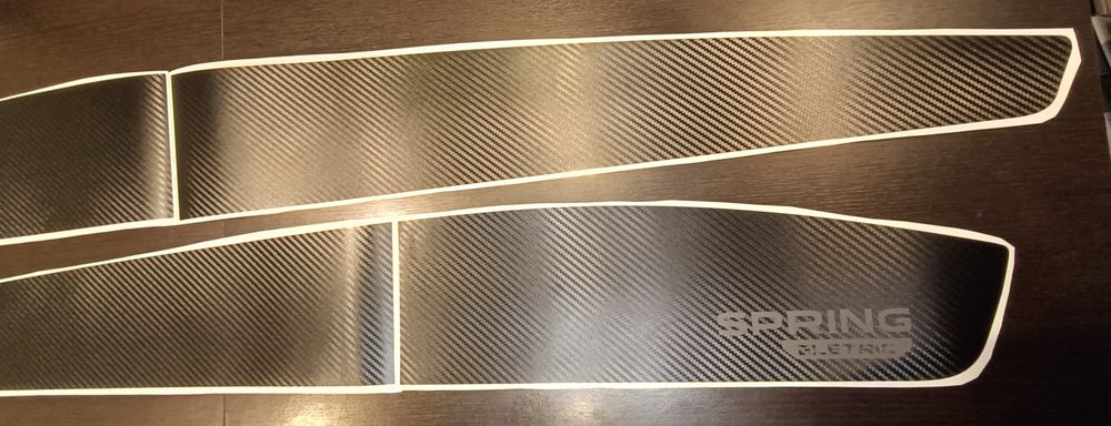 Bandouri laterale compatibile Dacia Spring carbon/negru mat texturat