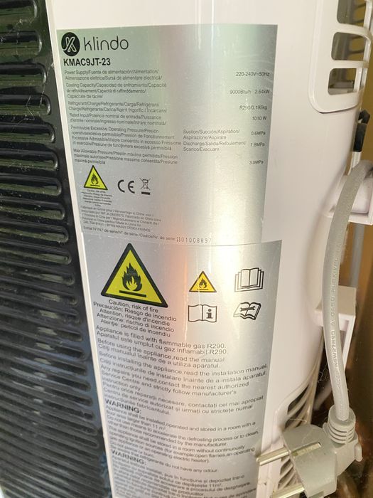 De vanzare Klindo KMAC9JT-23 (capacitate de răcire: 9000 BTU / 2.64 kW)