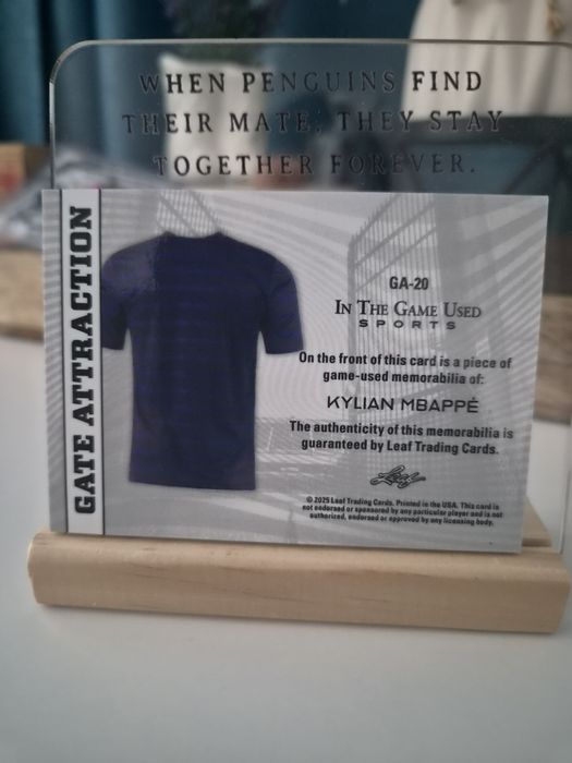 Kylian Mbappe leaf in the game used sport
