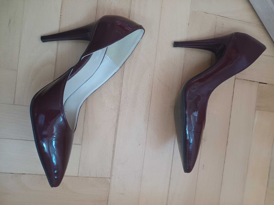 Pantofi cu toc Diga (Marelbo), piele naturală lăcuită, mărimea 37