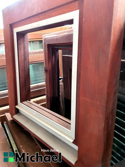 Fereastra lemn masiv,mahon,vintage 1978,Austria