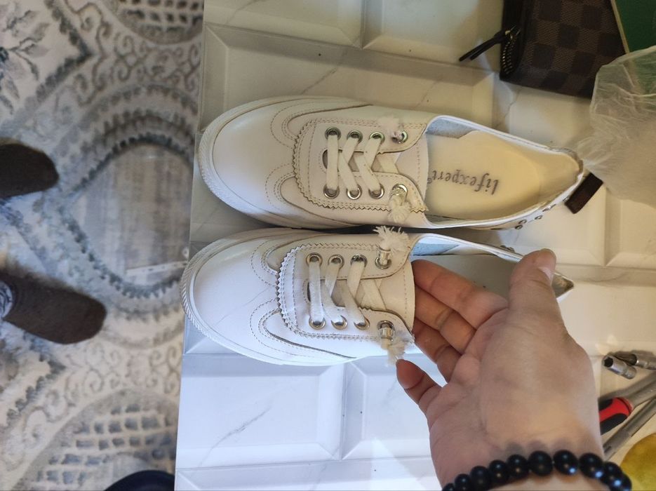 Кожаные кеды женские