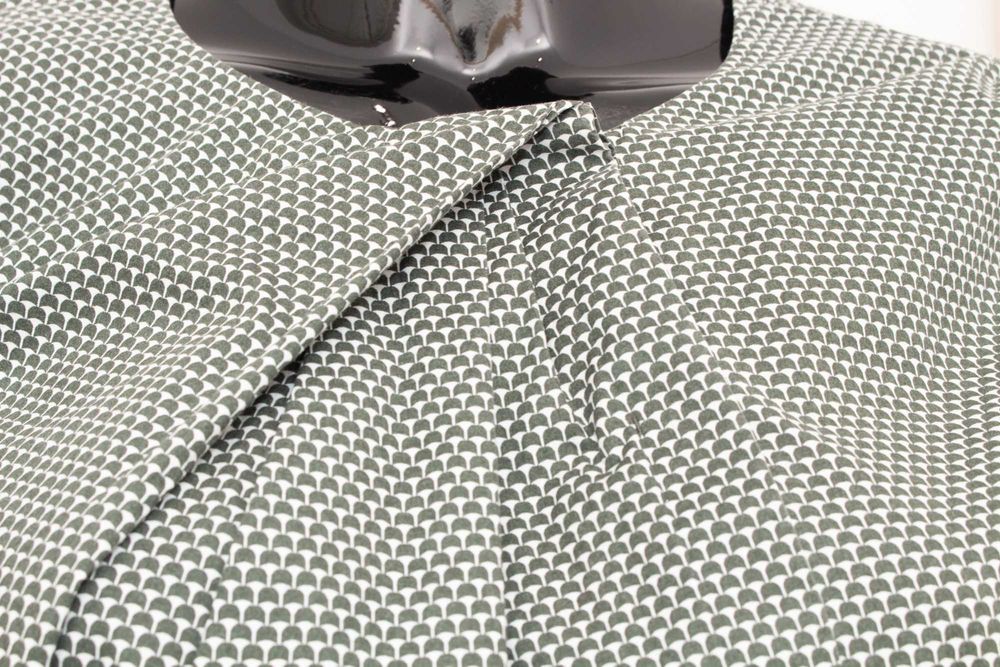 COS дамска блуза с 3/4 ръкав сиво бяло принт памук 36 S