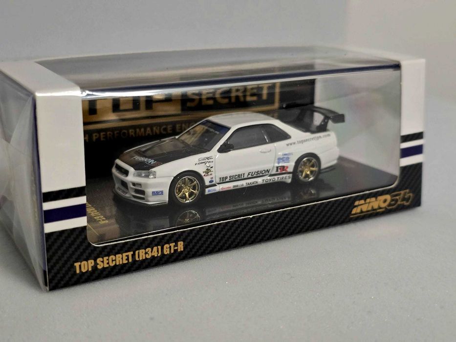 Macheta Inno 64 - Nissan R34, Top Secret, white, 1/64