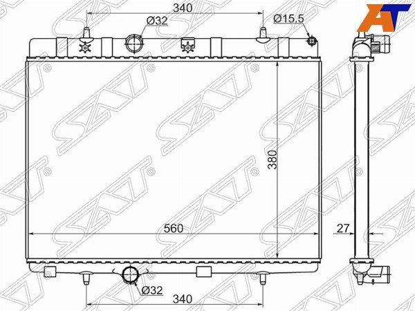 Радиатор Peugeot 207