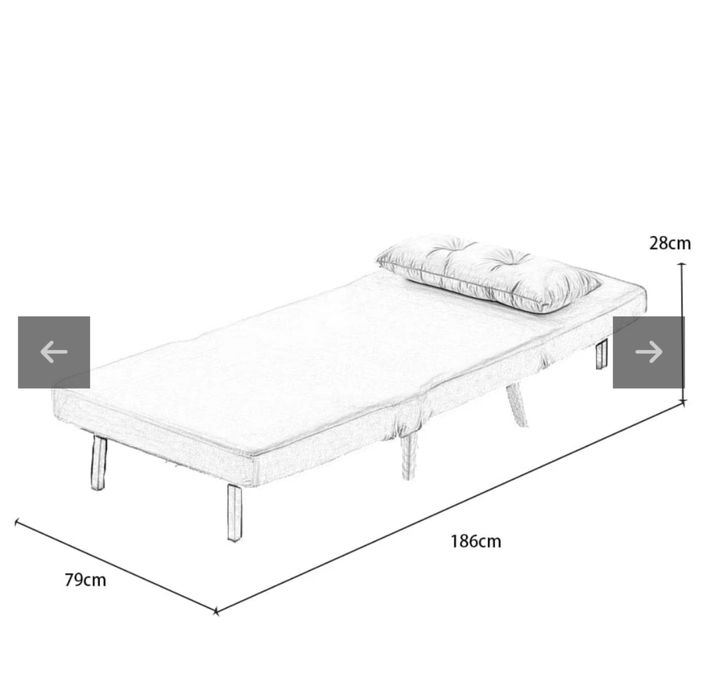 Jola Velvet Canapea extensibila cu o perna , Noua