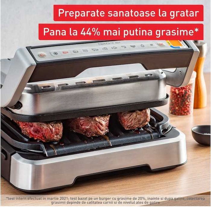 Gratar electric Tefal OptiGrill 4 in 1, GC774D30, 2100W, 9 programe
