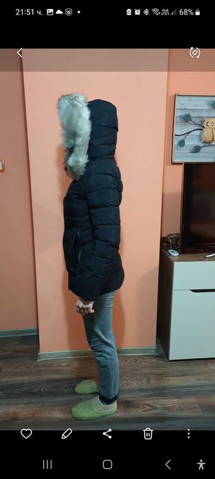 Дамско Зимно дълго яке.Размер S Чисто ново без забележки.