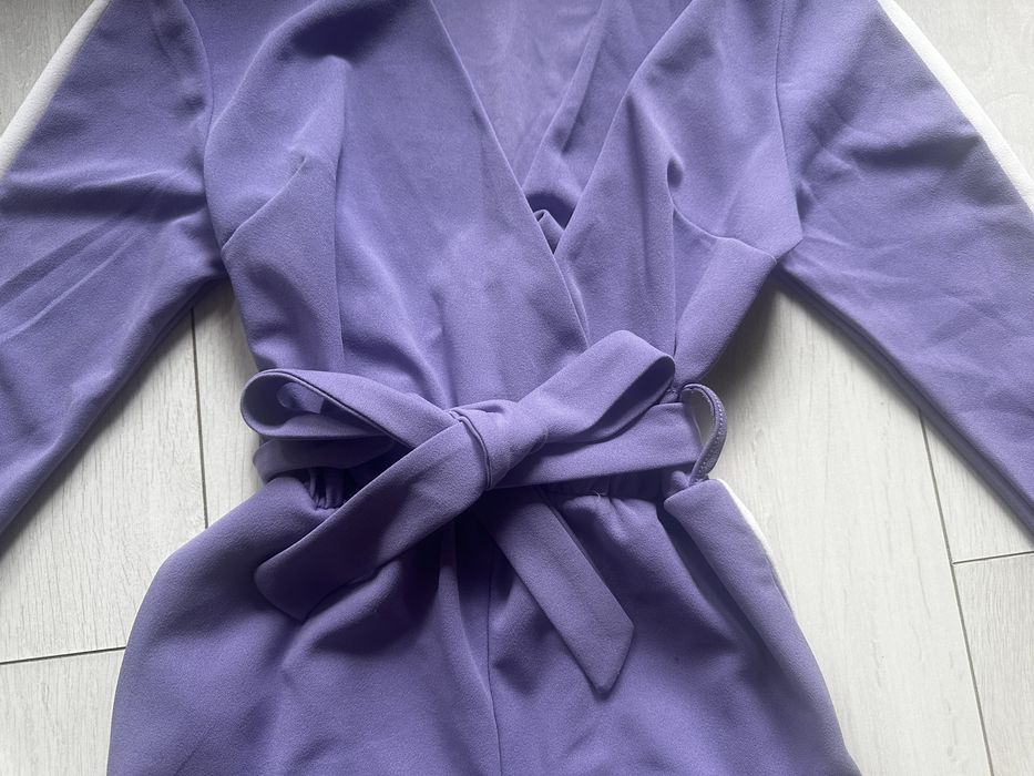 Дамски лилав дълъг гащеризон