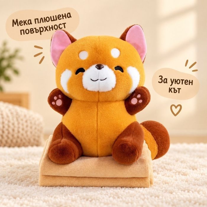Плюшена лисица с меко одеало