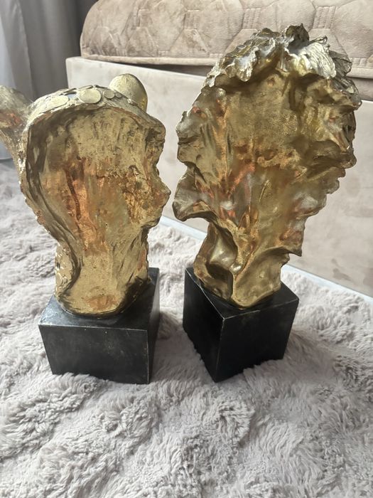 Set 2 statuete decorative aurii – Leopard + Leu