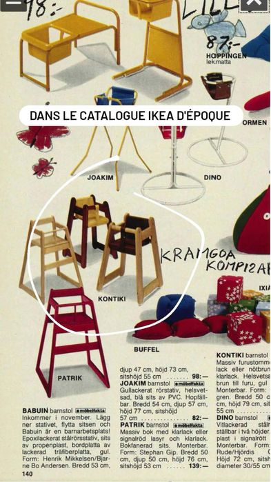 Детски дървен винтидж стол IKEA