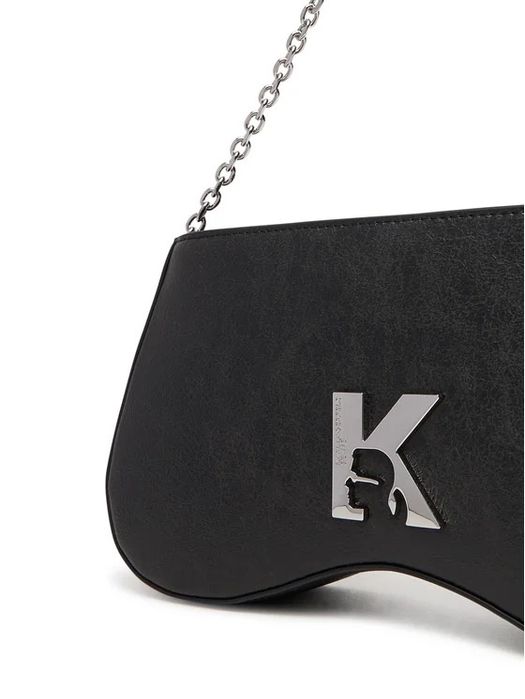 Karl Lagerfeld | Елегантна черна чанта с метална верижка | 105€