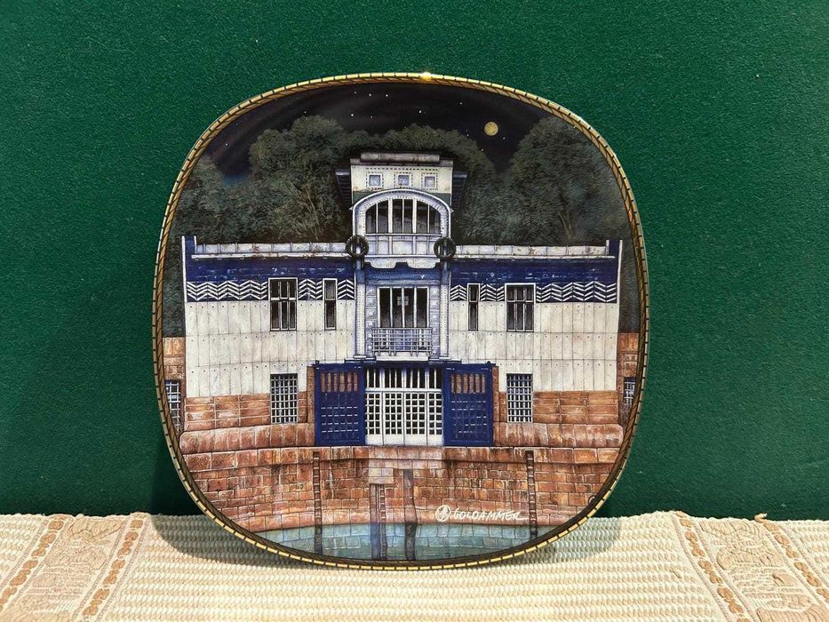 Set 5 farfurii portelan Rosenthal, Wien bei Nacht, Certificat Bradex