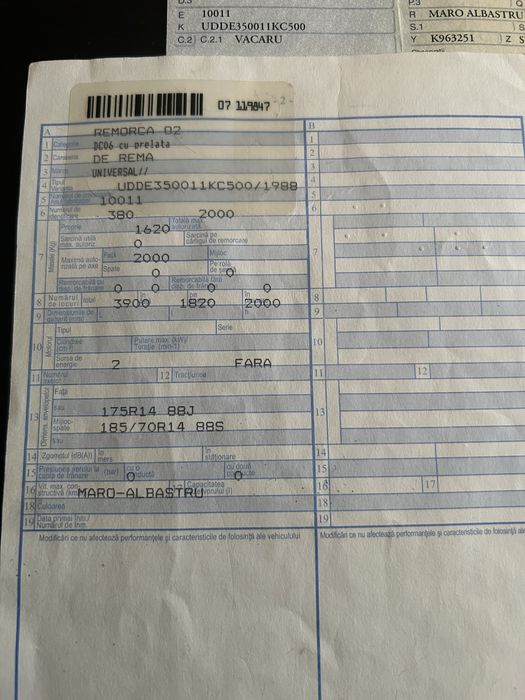 Vand remorca Universal De Rema 2 tone