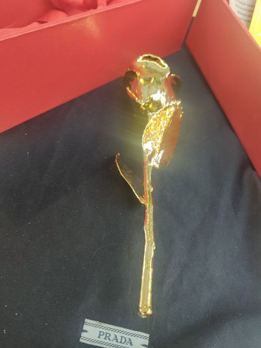 Trandafir natural lasat in aur de 24K. Un cadou  special, greu de egalat pentru o persoana foarte speciala.