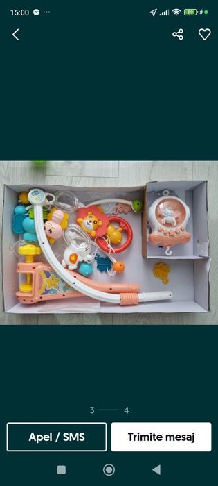 Carusel muzical cu zornăitoare, se invarte , luminite Noriel