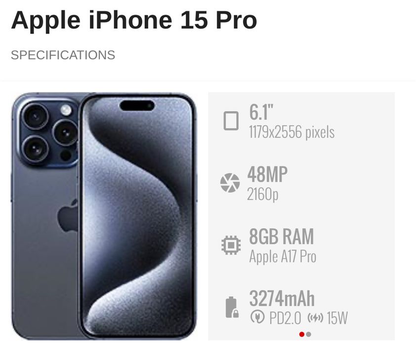 iPhone 15 pro 128 lik