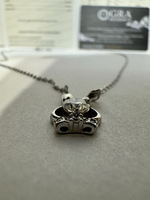 Сребърно колие с висулка и мойсанит (Диамант) 0.5 карата