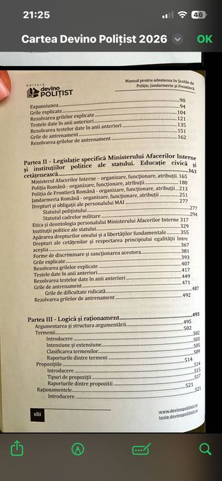 Manul pentru admiterea în școlile MAI