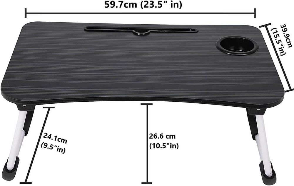 Masa laptop pentru pat si canapea pliabila negru 26x63x40 cm