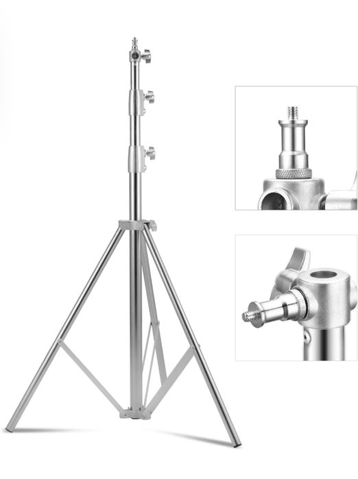 Проф. Стоманена стойка. 2.80м. фото стойка. Светкавица. софтбокс