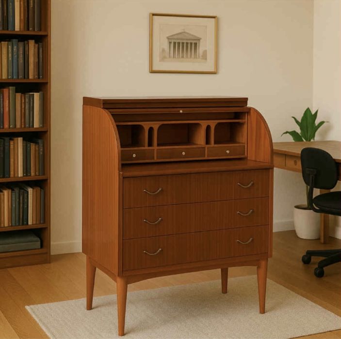 Винтидж ролтоп бюро / Секретер от масивно дърво