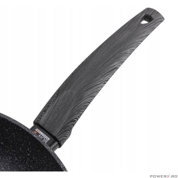 Tigaie din aluminiu, 24cm, manere din bachelit in imitatie de lemn, cu