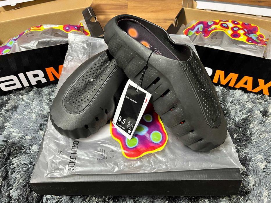 =REDUCERE DE WEEKEND= Papuci / slide sneakers / șlapi bărbați Nike Mind 001 Black trend vara 2026 (mai comozi decât Yeezy sau Crocs)