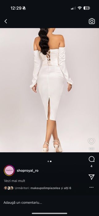 Complet corset si fusta alb  350 lei