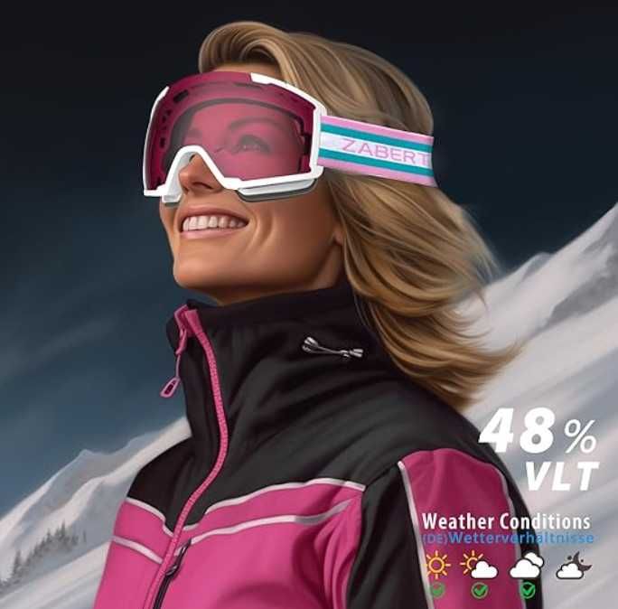 Ски очила ZABERT OTG, дамски ски очила за ски и сноуборд